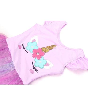 Girls Unicorn Ballet Leotard with Tutu | Purple Unicorn Dance Dress 4-5T - Buy Online on SooperMarket.com