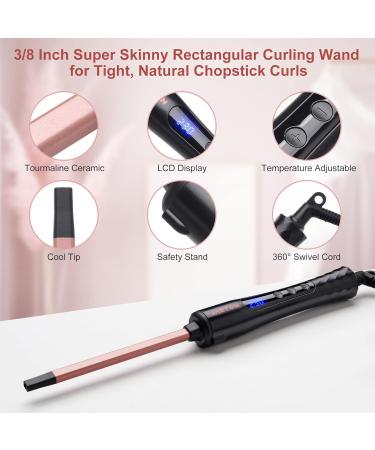 Curling Wand 9MM Thin Curling Iron | LCD Display | Tourmaline Ceramic Barrel | 30-Second Heat-Up | For All Hair Types | Tight Curls | Professional Curling Tongs - Buy Online on SooperMarket.com
