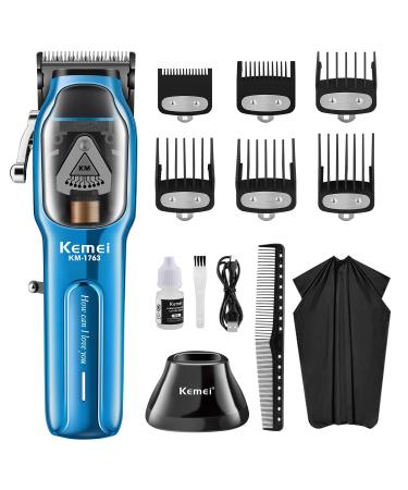 KEMEI Professional Hair Clippers for Men Cord/Cordless Hair Cutting Kits Hair & Beard Trimmer Adjustable Barber Clippers with USB Rechargeable KM-1763