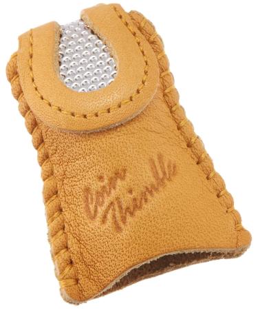 Clover Leather Double Sided Thimble-  Brown