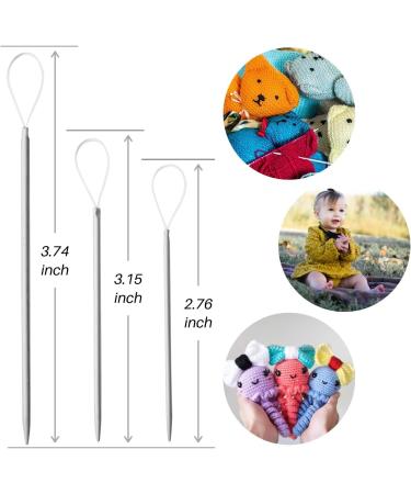 Colorful Bent Tip Wool Needles - Large-Eye Aluminium Tapestry Needles for Sewing and Knitting - Buy Online on SooperMarket.com