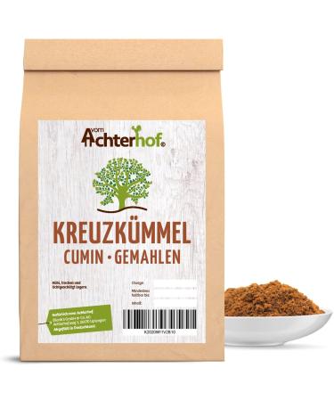 Kumin grinded 500g |Finely ground cumin powder |strong spicy taste |Popular spice at Ayurveda |Ideal for Arabic and Indian dishesfrom the Achterhof 500 g (1 Pack)
