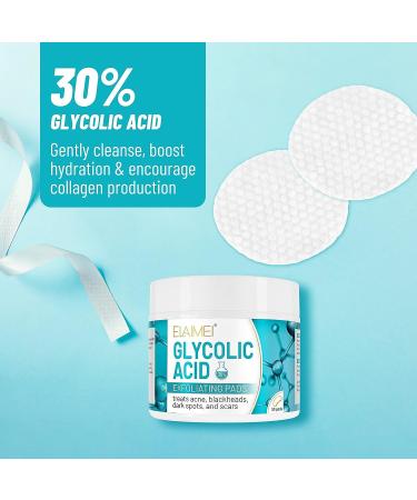 Glycolic Acid Pads 30% - 50 Count for Face | Salicylic Acid Peel Exfoliating Pads for Dark Spots & Acne | Resurfacing Pads - Buy Online on SooperMarket.com