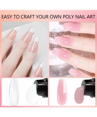 15ml Poly Gel Nail Kit - 2 Colors Starter Set with UV Lamp | DIY Nail Extension Gel at Home - Buy Online on SooperMarket.com
