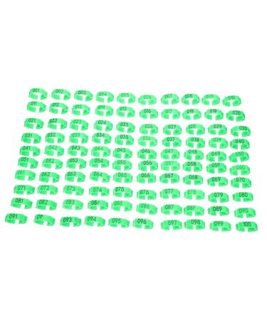Happyyami 100pcs Chicken Foot Ring Chicken Charms Chick Leg Poultry Marking Tools Goose Foot Ring Disposable 2X2X1CM Green
