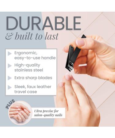 Tweezer Guru Nail Clippers - Professional Stainless Steel 2-Pack for Men, Women, and Kids - Curved Edge Matte Black - Buy Online on SooperMarket.com