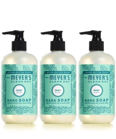 Mrs. Meyer's Hand Soap, Made with Essential Oils, Biodegradable Formula, Limited Edition Mint, 12.5 fl. oz - Pack of 3 Mint 3 Pack