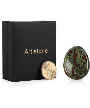 Artistone Dragon Blood Stone Crystal Thumb Stone Worry Stones Hand Carved Palm Stones Crystal Chakra Worry Stone for Anxiety Meditation Reiki Water Drop Shaped - Buy Online on SooperMarket.com