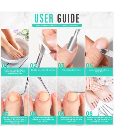 FANDAMEI 4 PCS Nail Care Kit - Stainless Steel Cuticle Nippers and Toenail Tools Set for Professional Manicure and Pedicure - Buy Online on SooperMarket.com