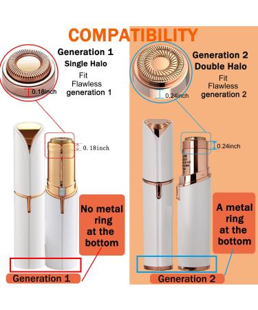Gen 1 Facial Hair Remover Replacement Heads - Compatible with Finishing Touch Flawless Tool - 2 Count, 18K Gold-Plated Rose Gold - Buy Online on SooperMarket.com