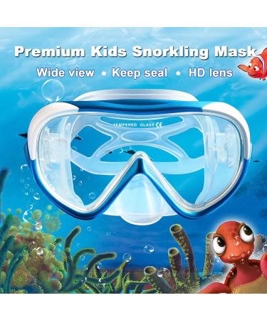 Kids Anti-Fog Snorkel Swim Mask with Nose Cover - Blue | Ideal for Snorkeling, Diving, Swimming - Buy Online on SooperMarket.com