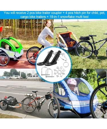 Buy DikeBAO 2-Piece Universal Bike Trailer Coupling for Kids & Dogs | Safe & Versatile Bicycle Trailer Support with Safety Pens & Key - Buy Online on SooperMarket.com