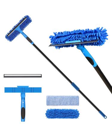 VITEVER Professional Window Squeegee Cleaner Tool with Extension Pole | 2-in-1 Window Squeegee with Scrubber Cleaning Kit