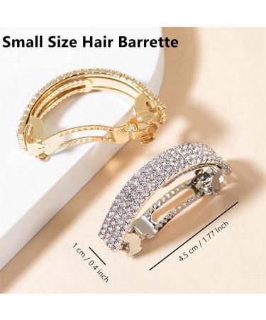 Crystal Hair Clips Barrettes Slides Grips for women Diamante Sparkly Hair Accessories Crystal Hairpins Everyday Wear Prom Party Ponytail Holder Women Girl Birthday Gift (Silver+Gold) - Buy Online on SooperMarket.com