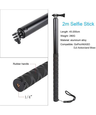 79-inch Selfie Stick for GoPro, DJI, AKASO, Insta360 - Extendable Monopod for Action Cameras - Buy Online on SooperMarket.com