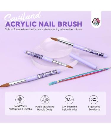 SAVILAND Kolinsky Acrylic Nail Brush Set - Sizes 6 10 14 | Professional Manicure Tool for Acrylic Nails & 3D Nail Art International Shipping Available - Buy Online on SooperMarket.com