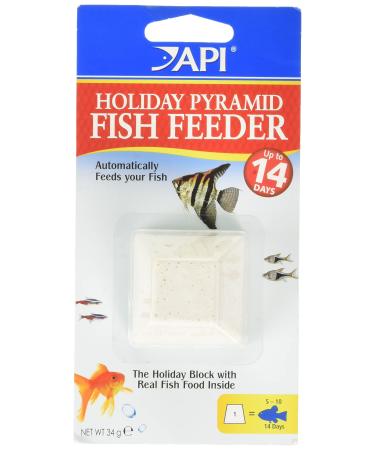 API PYRAMID FISH FEEDER, Weekend and Vacation Block Feeders, Dissolve slowly to supply food to your fish while you are away Vacation (1-Count) 1 Pack