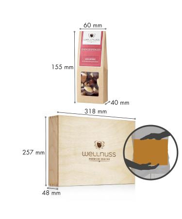 Wellnut Ladiesnight Premium Gift Set for Women | High-Quality Birch Wood Box with 8 Exceptional Nut & Chocolate Snacks | Perfect Delicatessen Gift Idea for Girlfriend Sister or Mother - Buy Online on SooperMarket.com