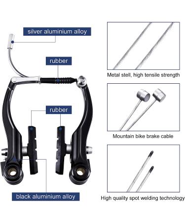 Riakrum 2 Sets V-type Bike Brakes with Braking Cables - Mountain Bike Brake Kit - Buy Online on SooperMarket.com