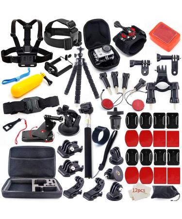 MOUNTDOG Action Camera Accessories Kit for GoPro Hero 10 9 8 7 6 5 4 3+ 3 Hero Session 5 Black Accessory Bundle Set for Yi AKASO Apeman SJ4000 DBPOWER WiMiUS QUMOX Campark Action Camera Accessory