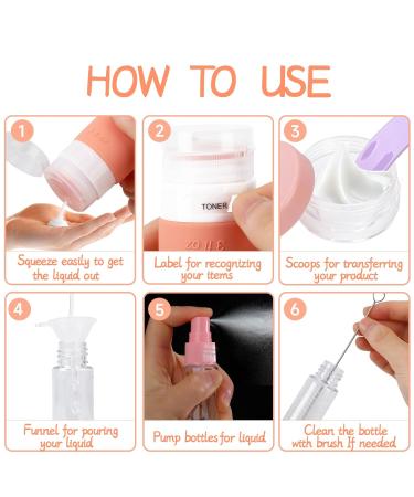 Marforever 16-Piece Silicone Travel Bottle Set | BPA-Free 60/90ml Containers for Shampoo Lotion & Shower Gel | Ideal for International Travel - Buy Online on SooperMarket.com