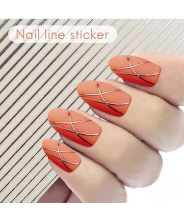 Mengmen Gold 3D Nail Sticker Stripe Lines Adhesive Striping Tape Nail Art Gold Silver 3Pc Nail - Buy Online on SooperMarket.com