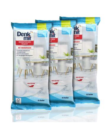 Denkmit pack of 3 packs of 15 wet floor wipes
