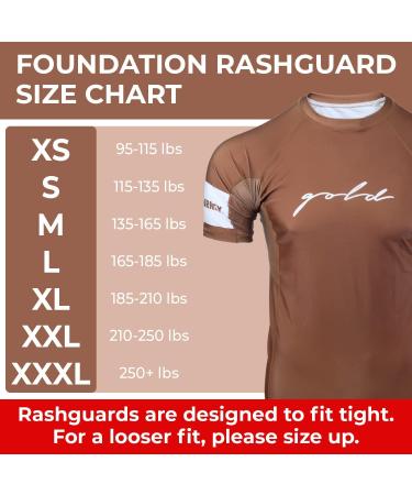 Gold BJJ Foundation Rash Guard - Brown, No-Gi & Gi Jiu Jitsu Rashguard, Short Sleeve - XL - Buy Online on SooperMarket.com