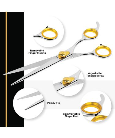 Sharf Gold Touch Pet Scissors - 8.5 Straight Shears for Dog & Pet Grooming - 440c Japanese Stainless Steel - Buy Online on SooperMarket.com