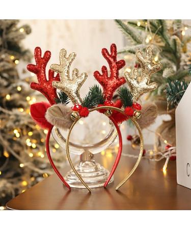 Unicra Christmas Headband Elk Deer Antlers Headband Animal Horns Headwear Hair Piece Halloween Hair Accessories for Christmas Red - Buy Online on SooperMarket.com