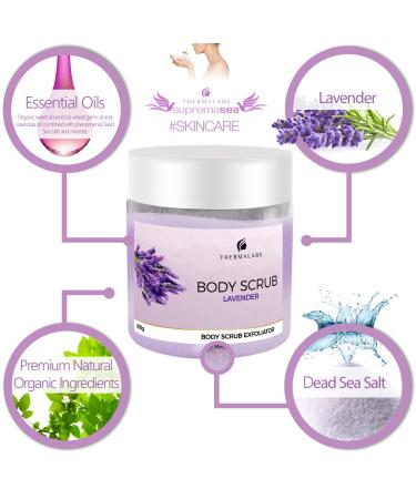 Buy Lavender Body Scrub - 28 Oz Dead Sea Salt Exfoliator for Acne & Ingrown Hairs | Natural & Organic Skincare for Men & Women - Buy Online on SooperMarket.com
