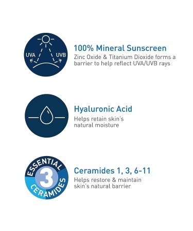 CeraVe 100% Mineral Sunscreen SPF 30 | Body Sunscreen for Sensitive Skin | 5 oz - With Zinc Oxide, Titanium Dioxide, Hyaluronic Acid, and Ceramides - Buy Online on SooperMarket.com
