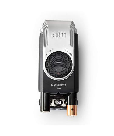 Braun MobileShave M-90 Travel Shaver Silver - Precision Trimmer, Smart Foil, Wide Floating Foil, Washable - Buy Online on SooperMarket.com