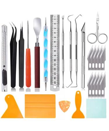 27 Pcs Craft Tools Set  Vinyl Weeding Tools  Craft Basic Set  Craft Vinyl Tools Kit for Silhouettes/Cameos/Lettering/Cutting/Splicing 27PCS
