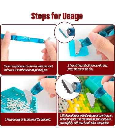 Cobee Diamond Painting Pen Accessories Set with 6 Stainless Steel Tips and Glue Clay | 5D DIY Diamond Painting Tools and Embroidery Box - Buy Online on SooperMarket.com
