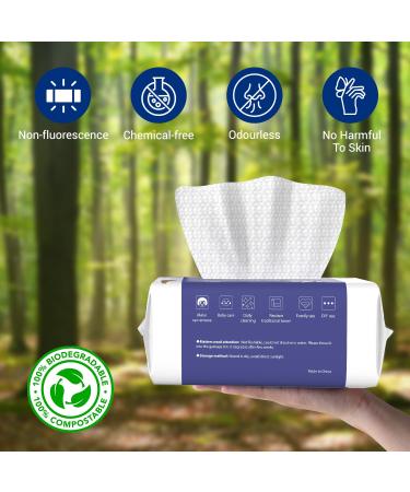 Biodegradable Face Cleaning Towels for Sensitive Skin - 300 Lint-Free Disposable Skin Care Towels | Ourned Life - Buy Online on SooperMarket.com