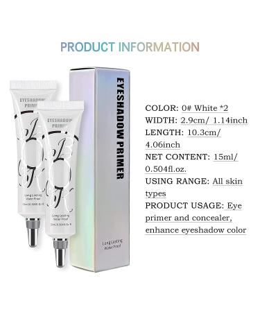 LOKFAR 2 Pack Matte Eyeshadow Primer for Oily Lids - White Eyeshadow Base for Long Lasting & Crease-free Eye Makeup - Waterproof & Smudge-proof Formula - Set A (0# White) - Buy Online on SooperMarket.com