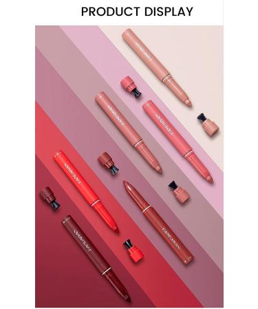 6Pcs HANDAIYAN Rotating Matte Lip Crayon Set B with Built-In Sharpener - Buy Online on SooperMarket.com
