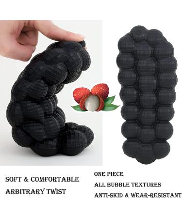 Cloud Cushion Bubble Slides Slippers for Women Men - Non-slip Spa Reflexology Sandals for Stress Relief - Black, Size 9.5-10 Women/7.5-8 Men - Buy Online on SooperMarket.com