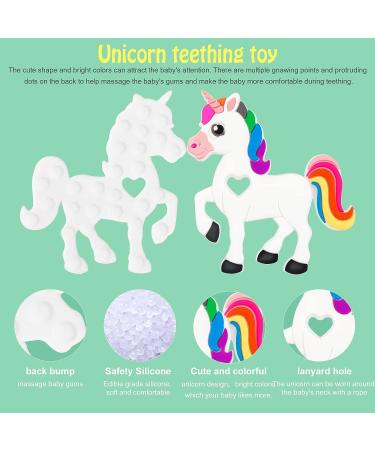 HAOBAOBEI Infant Unicorn Teether Toy - Natural Organic Silicone Teething Toy for Infants and Toddlers - Freezer Safe - White (1 Pack) - Buy Online on SooperMarket.com