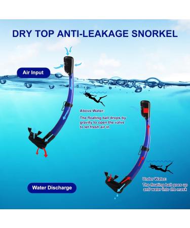 Piyazi Adult Snorkeling Gear Set | 180 Panoramic Mask | Dry Top Snorkel | Anti-Fog | Wide View | Scuba Diving Package with Travel Bag | Blue - Buy Online on SooperMarket.com