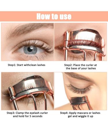Lash Curler Stainless Steel Eye Lashes Curlers Curl Lash Curler Electroplated Eyelash Curler Fashion Eyelash Curler Makeup Accessory for Women and Girls - Rose Gold - Buy Online on SooperMarket.com