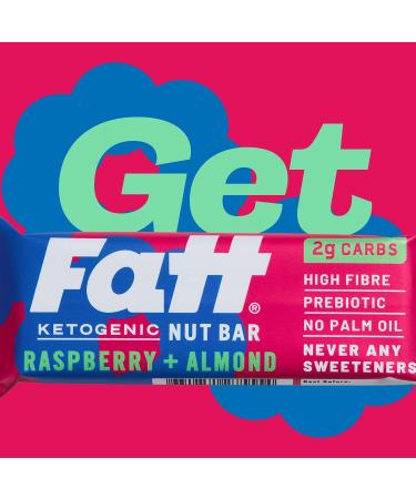 Fatt Keto Nut Bars - Raspberry & Almond 15-Pack | 2g Carbs | High-Fiber Low-Sugar Keto Snacks | Vegan & Super Fats | Fattbar Raspberry & Almond 15 count - Buy Online on SooperMarket.com