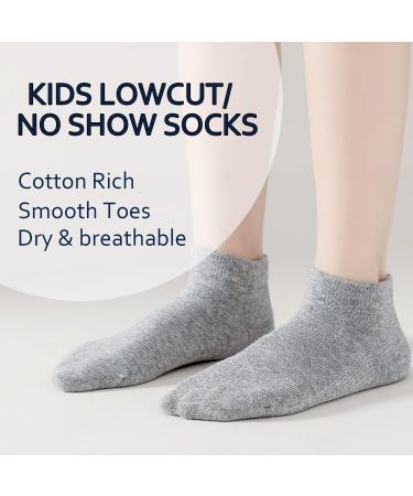 EPEIUS Kids Low Cut Socks 6 Pack - Seamless No Show Socks for Girls/Boys in Small Black/White/Grey - Buy Online on SooperMarket.com