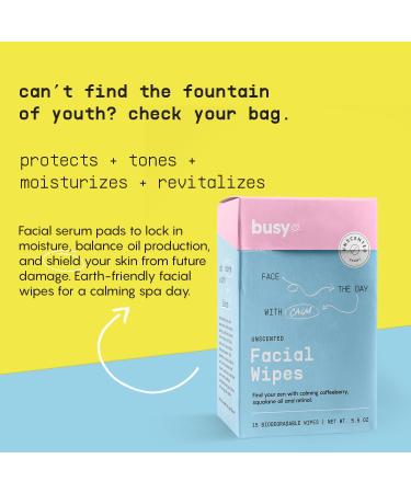 Calm Line Facial Wipes - Brightening Unscented Towelettes with AHA/BHA Clover & Calendula | 15ct - Natural Facial Cleansing Wipes - Buy Online on SooperMarket.com