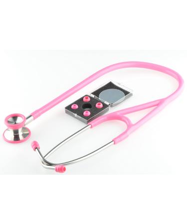 Professional Cardiology Stethoscope Stainless Steel Non Chill Chest piece (Pink)