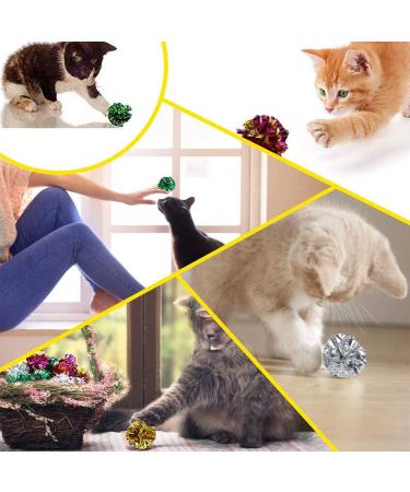 16 Pack Mylar Crinkle Balls for Cats - Interactive Cat Toys for Endless Fun - Buy Online on SooperMarket.com