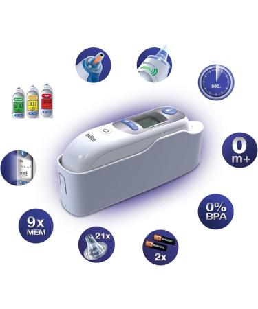 Buy Braun IRT6520 ThermoScan 7 Infrared Ear Thermometer + 40 Replacement Caps & Storage Bag Accurate Temperature Measurement for All Ages - Free International Shipping - Buy Online on SooperMarket.com