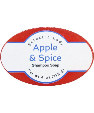 Eclectic Lady Apple and Spice Shampoo Soap Bar with Pure Argan Oil Silk Protein Honey Protein and Extracts of Calendula Flower Aloe Carrageenan Sunflower - 4 oz Bar