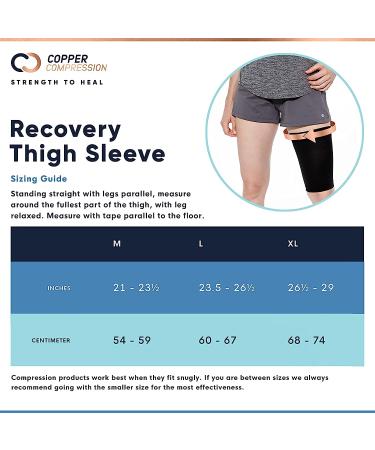 Copper Compression Hamstring Support Sleeve - XL X-Large - Anti-Slip Thigh Support for Sore Hamstring, Groin, Quad - Ideal for Muscle Sprains, Tendinitis, Workouts, Sciatica Pain - Men & Women - 1 Pack - Buy Online on SooperMarket.com